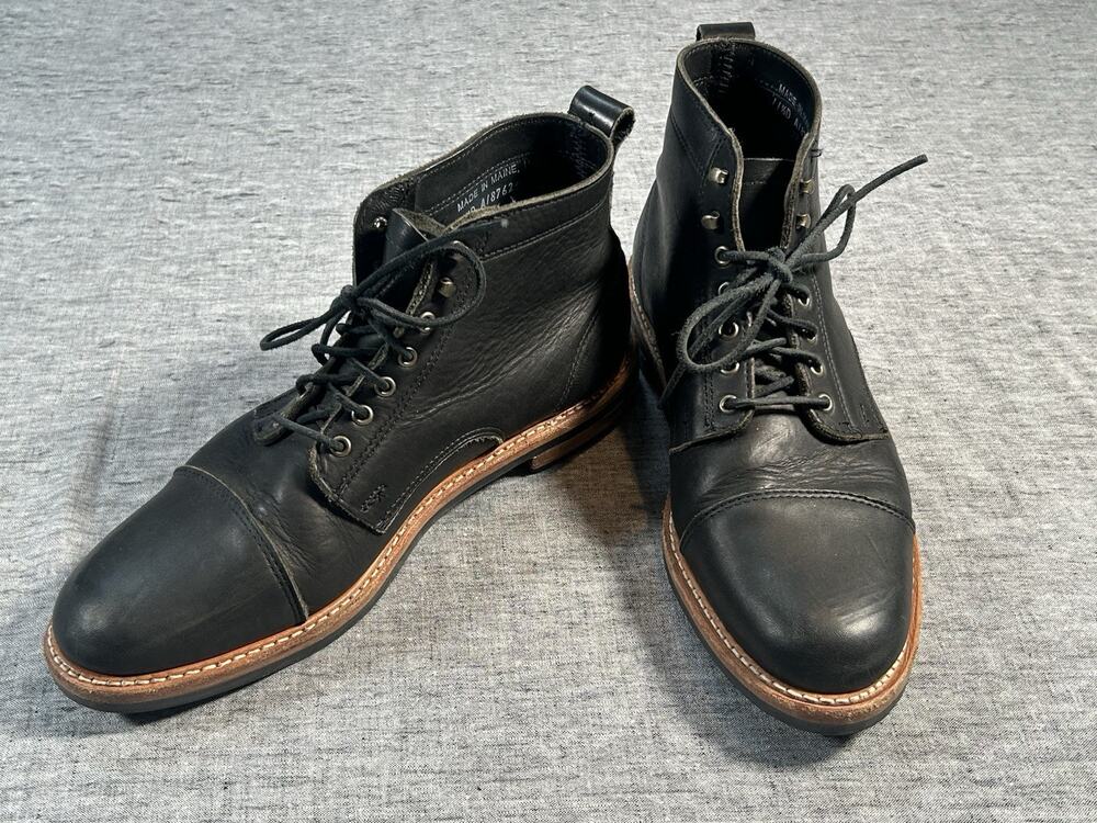 Rancourt Byron Boots Mens 11.5 Black Leather Handmade USA Classic Minimalist